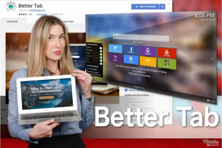 Image of the Better Tab extension virus