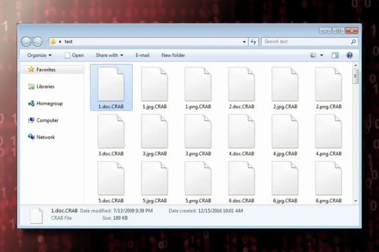 GandCrab virus appening .crab file extension
