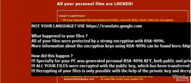 The note of .dot virus ransomware