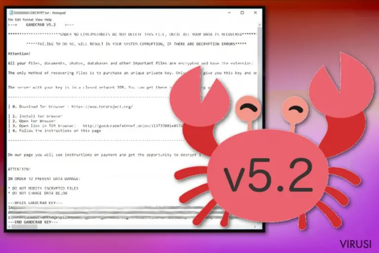 GandCrab 5.2 ransomware