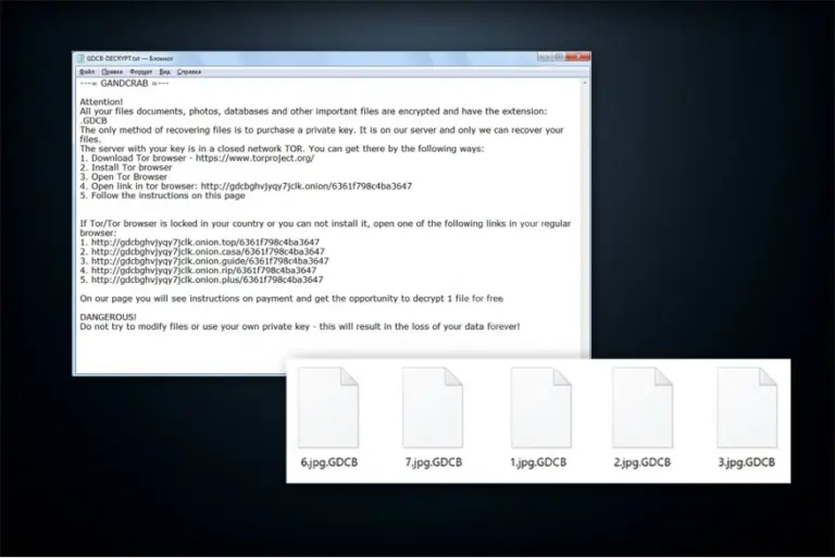 The image of GandCrab ransomware