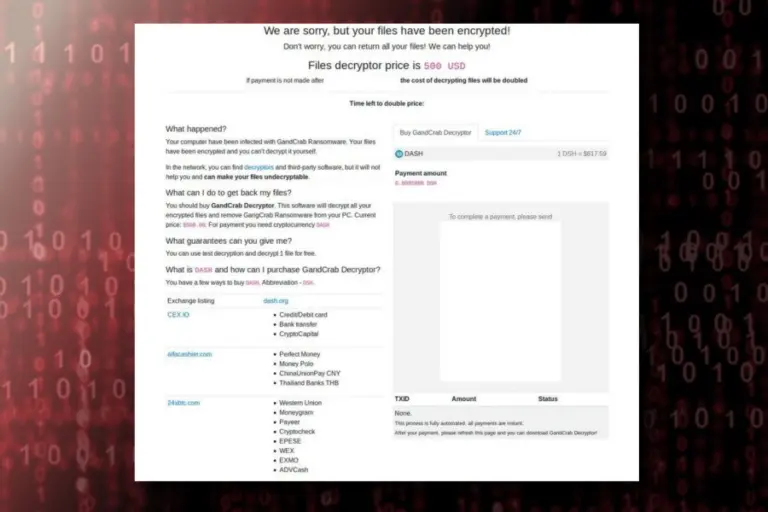 GandCrab2 variant. An example of a ransom note