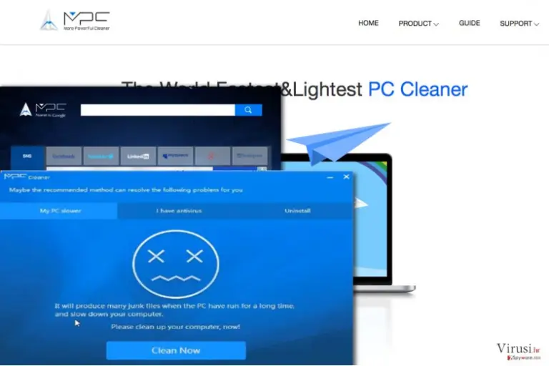 MPC virus claims that it can clean the computer