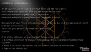Odin virus easily encrypts files
