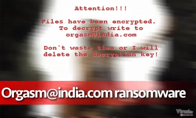 The wallpaper set by Orgasm@india.com virus