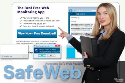 Screenshot adware programa SafeWeb