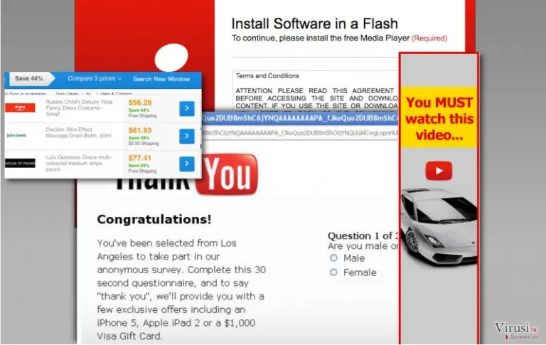 Search New Window ads appear on computer screen