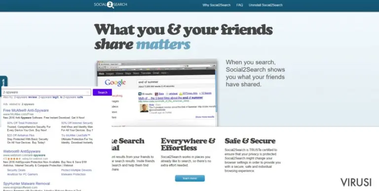 The example of Social2Search ads