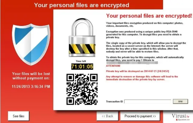 The picture showing Keranger ransomware