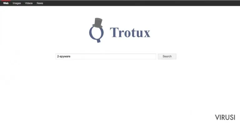 A screenshot of the Trotux.com search engine