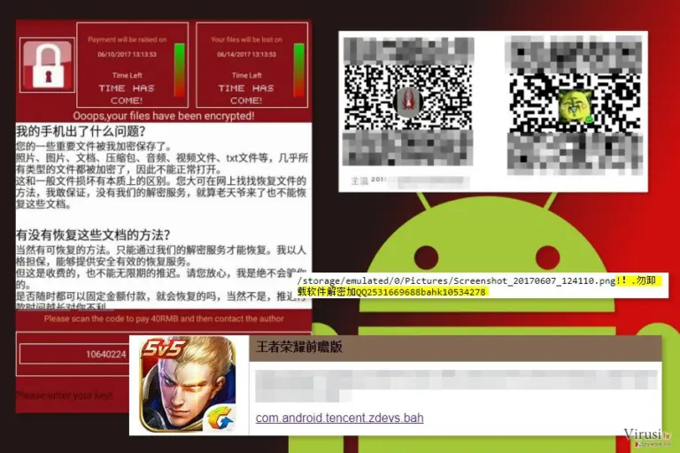 The image of WannaLocker ransomware virus