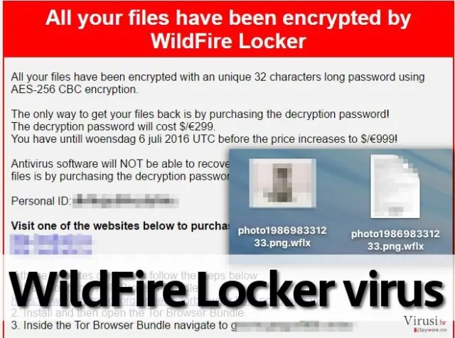 WildFire Locker ransomware leaves a note for the victim